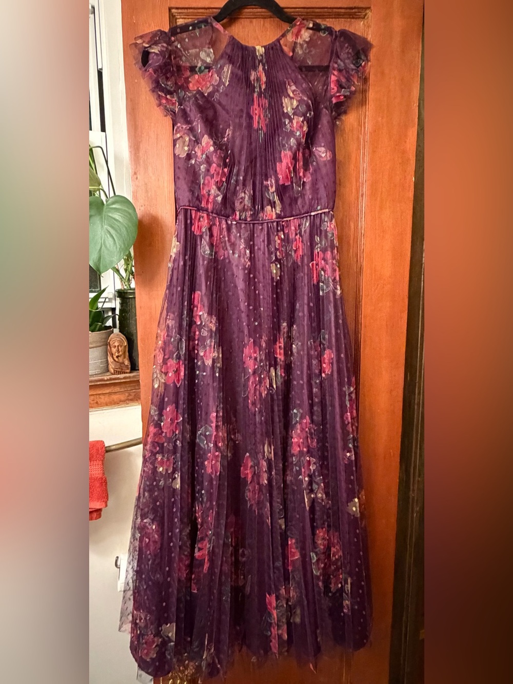 MacDuggal Leena Floral Flutter Sleeve A-Line Dress Size 0